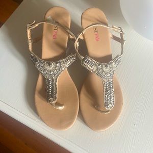 JustFab rhinestone wedges, size 8